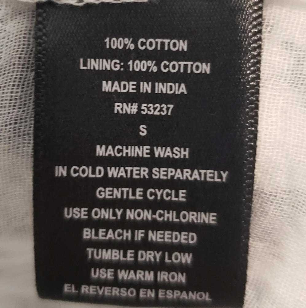 Mlle Gabrielle Maxi Skirt Tiered Lined 100% Cotton Blue White Print Size Small